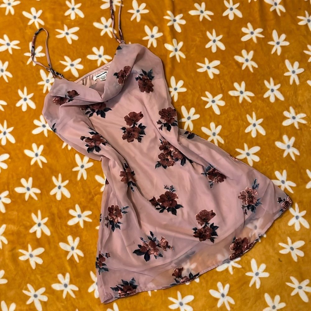American Eagle XS/S Floral Pink Slip Dress Mini Party Dress!